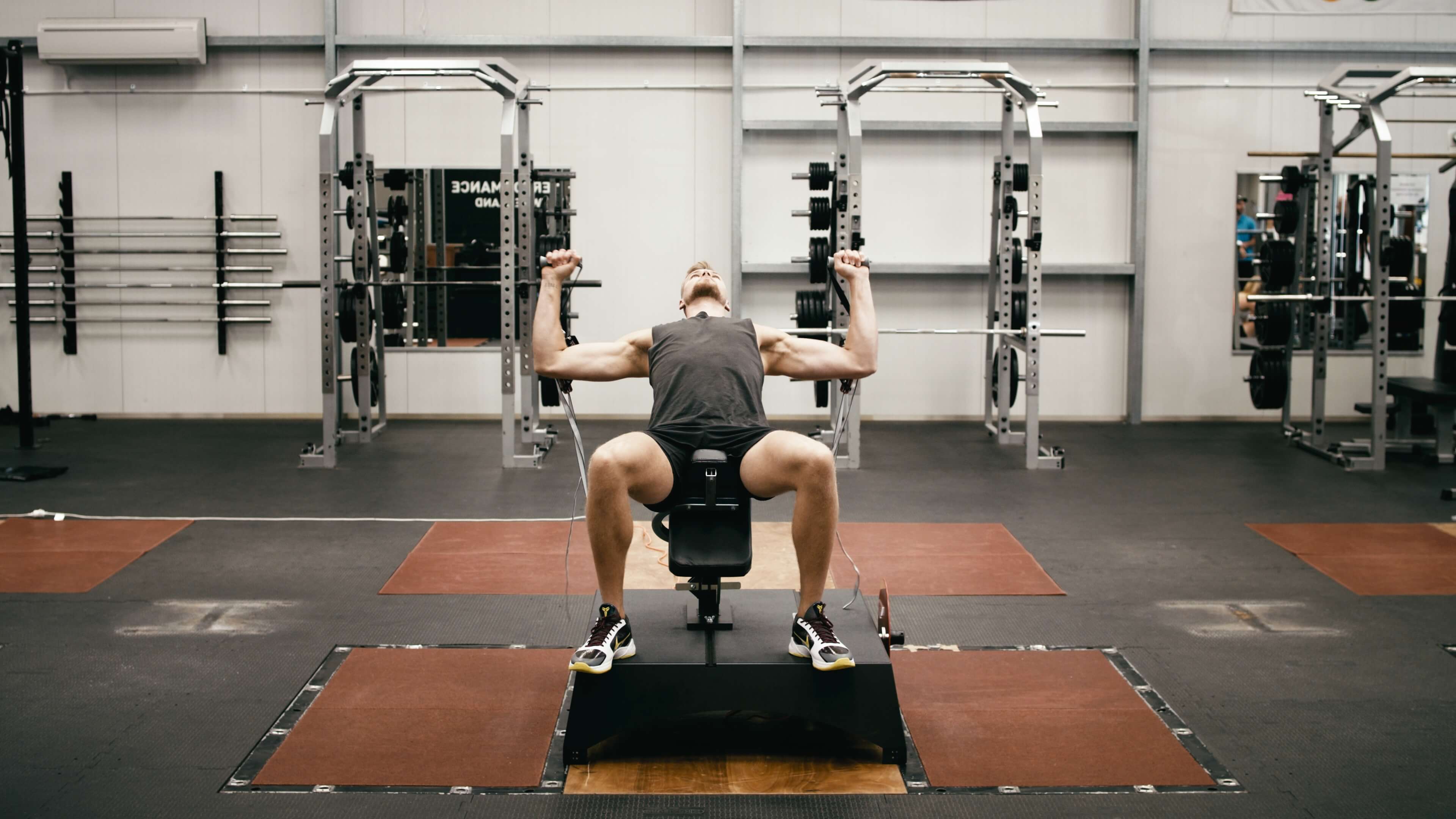 Bench Press and Dumbbell Squatting Exercises